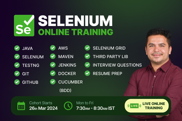 Selenium Online Training Live Batch - March 2024